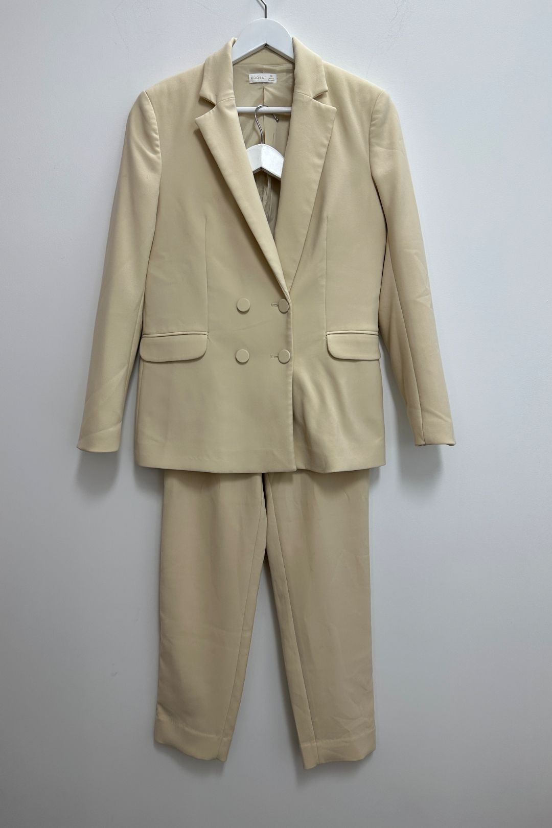 Kookai Tailored Jacket and Pants Set in Cream