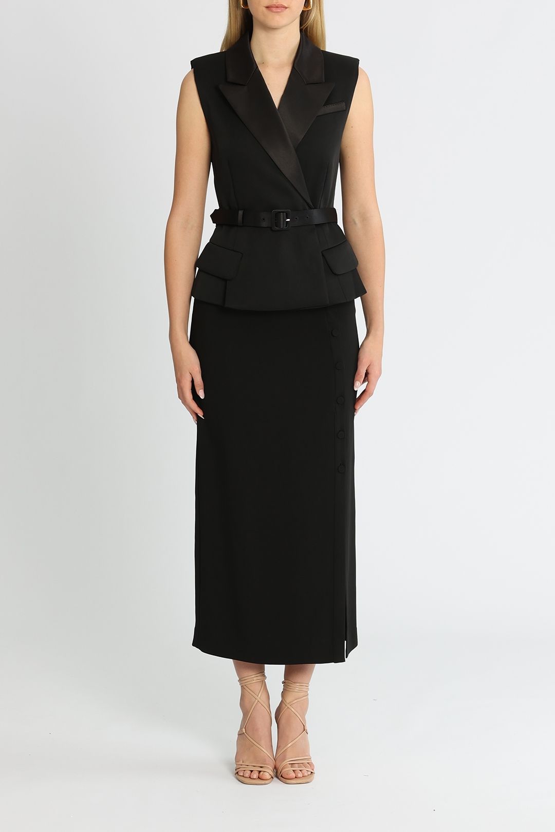 Tailored Midi Dress Black