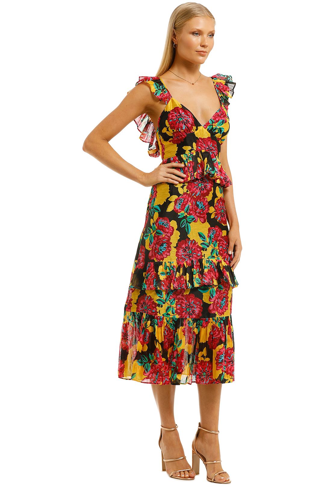 Barcelona Bloom Midi Dress Bright Bloom By Talulah For Hire Glamcorner