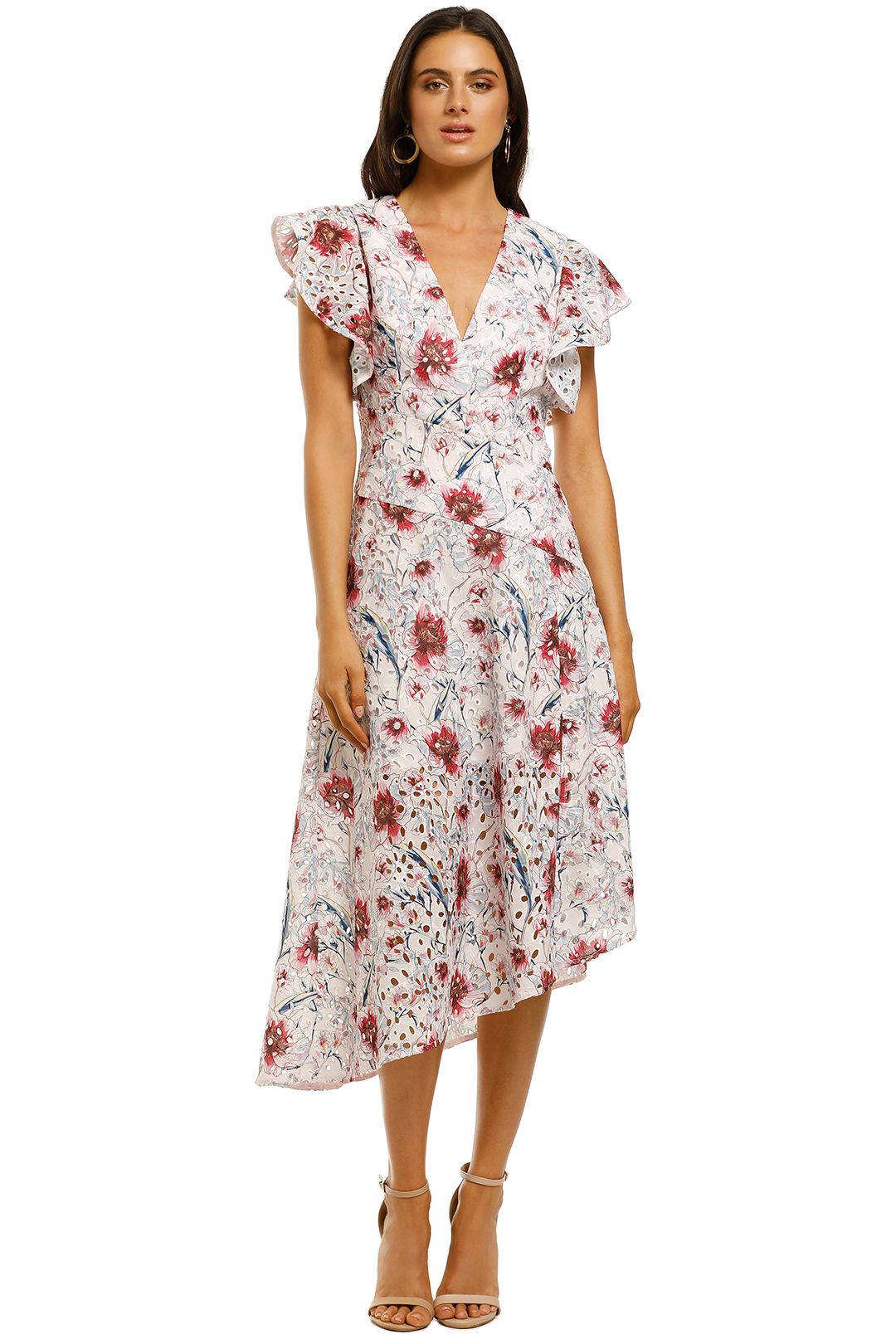 talulah floral mist midi dress