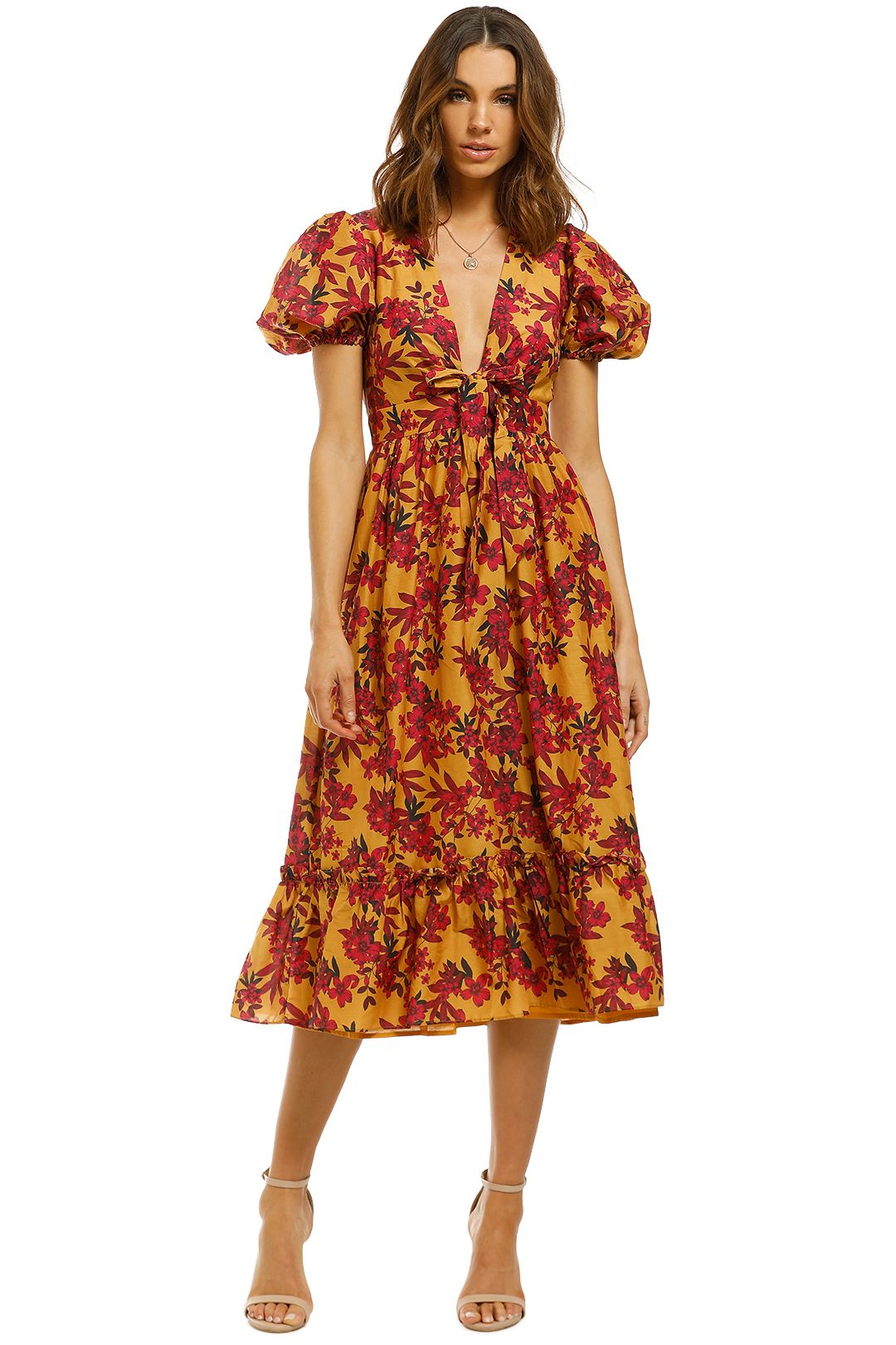 Talulah-Red-Sea-Midi-Dress-Burgundy-Floral-Front