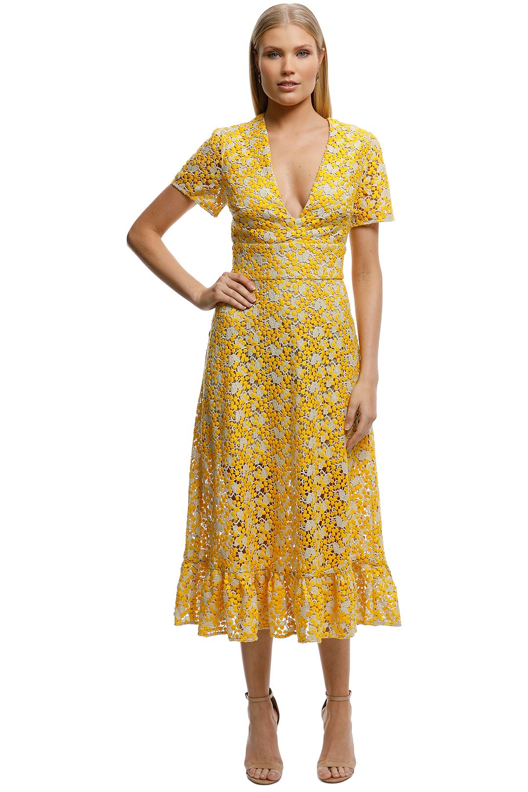 Talulah-Sun Dreams Midi Dress-Yellow-Front