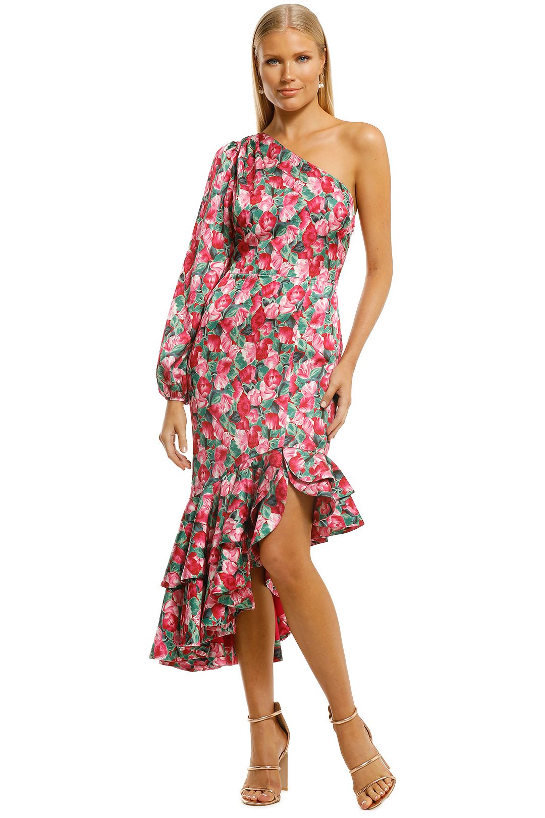 talulah floral mist midi dress