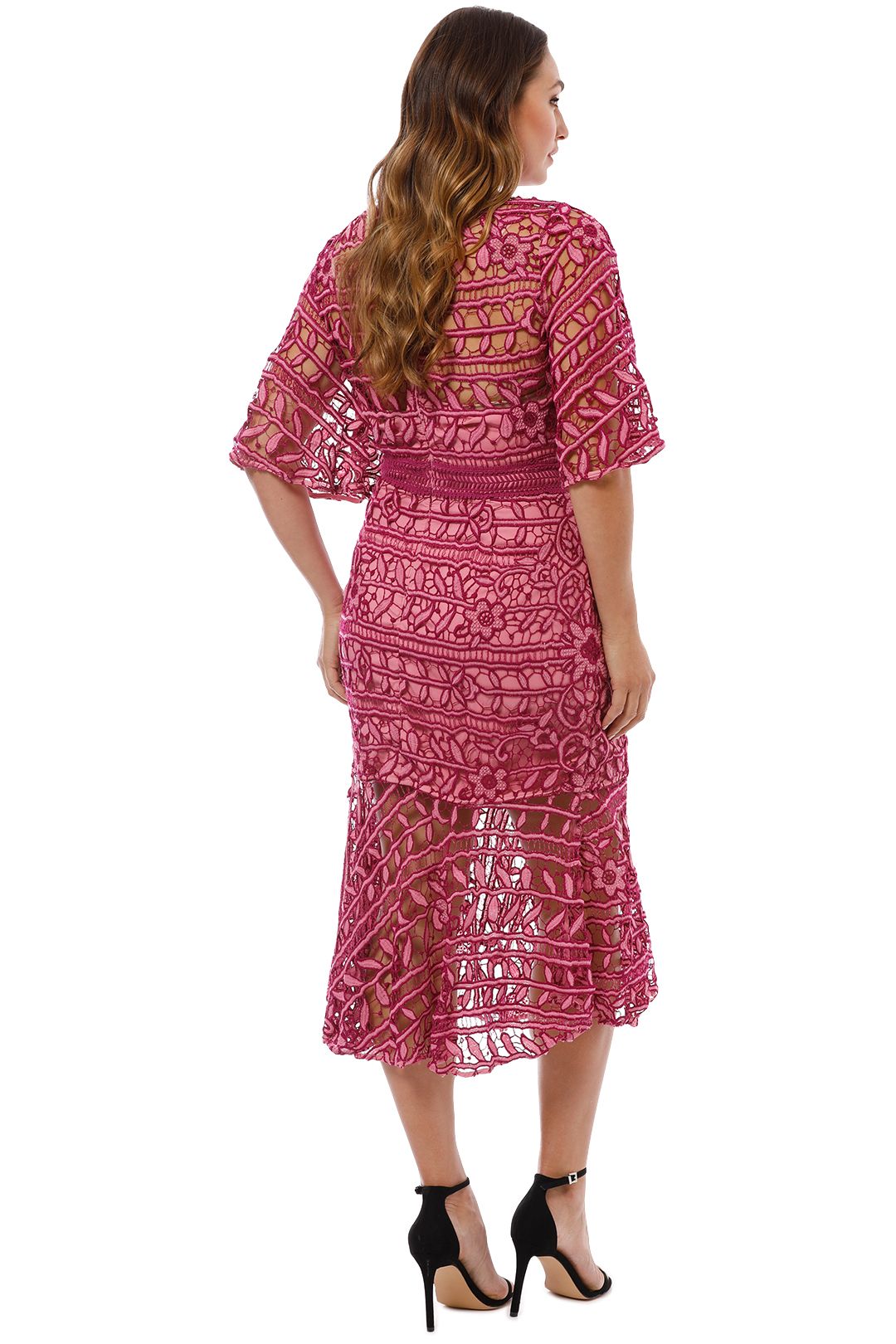 Talulah - Caprice Midi Dress - Pink Multi - Back