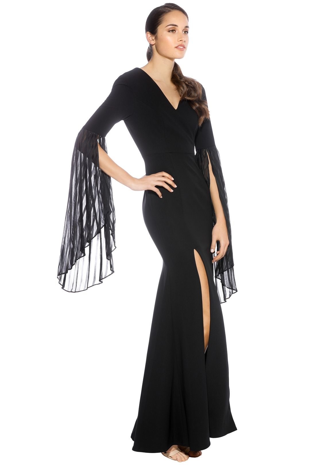 Talulah - Cirso Flared Sleeve Gown - Black - Side
