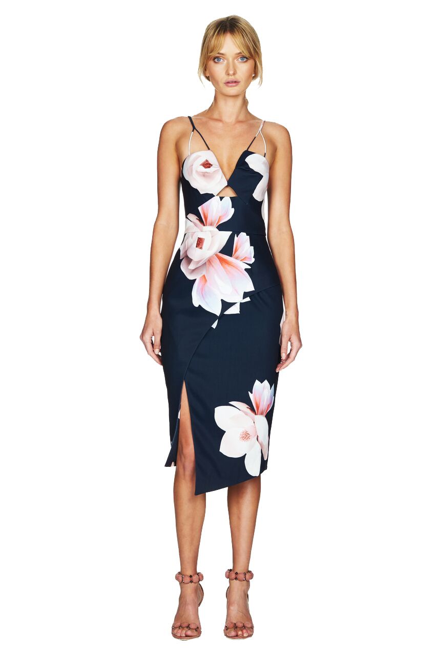 Talulah - Floral Affair Midi Dress - Navy Floral - Front