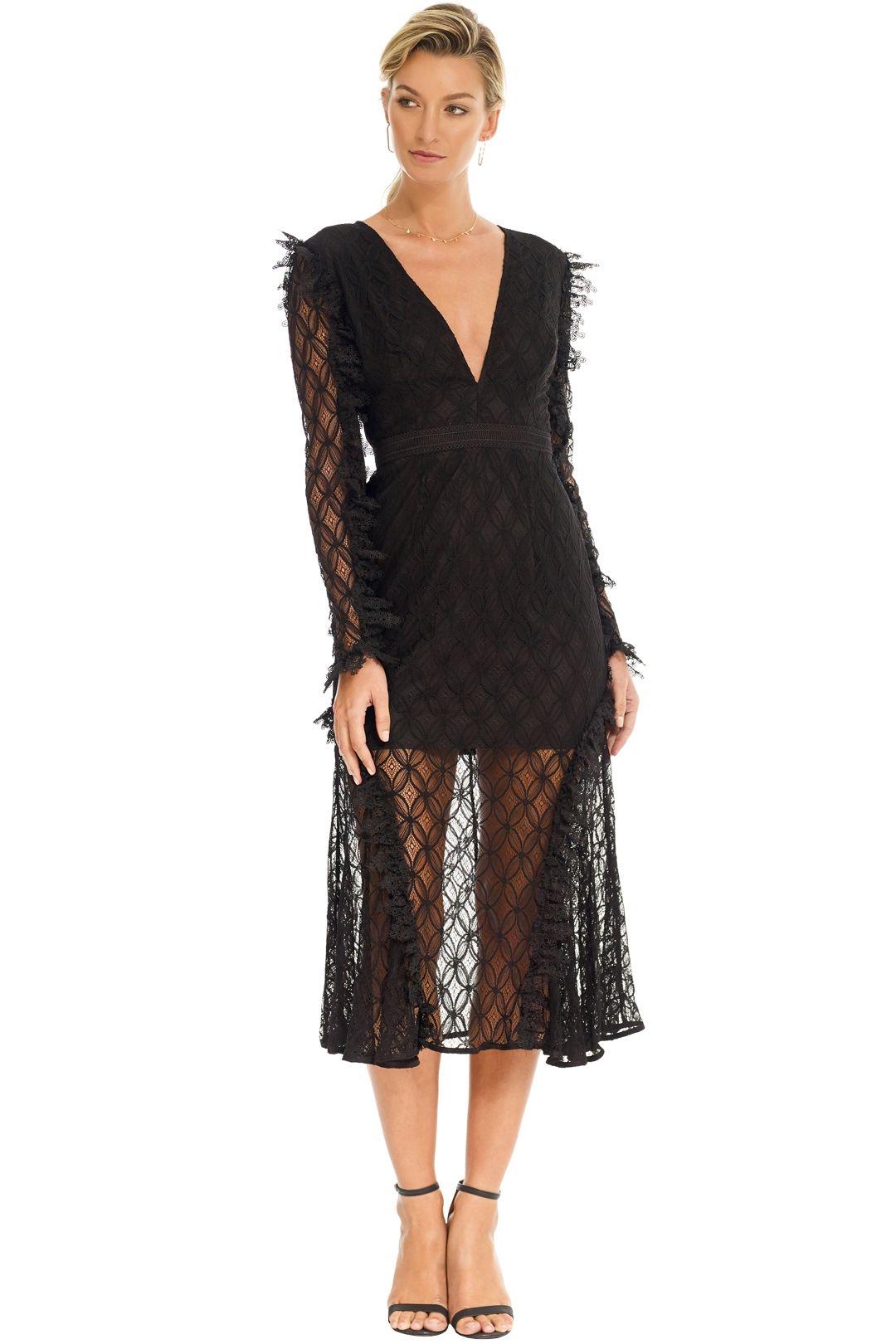 talulah candid lace midi dress