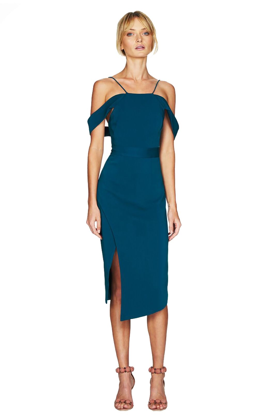 Angelina Midi Dress in Black by Pasduchas for Rent