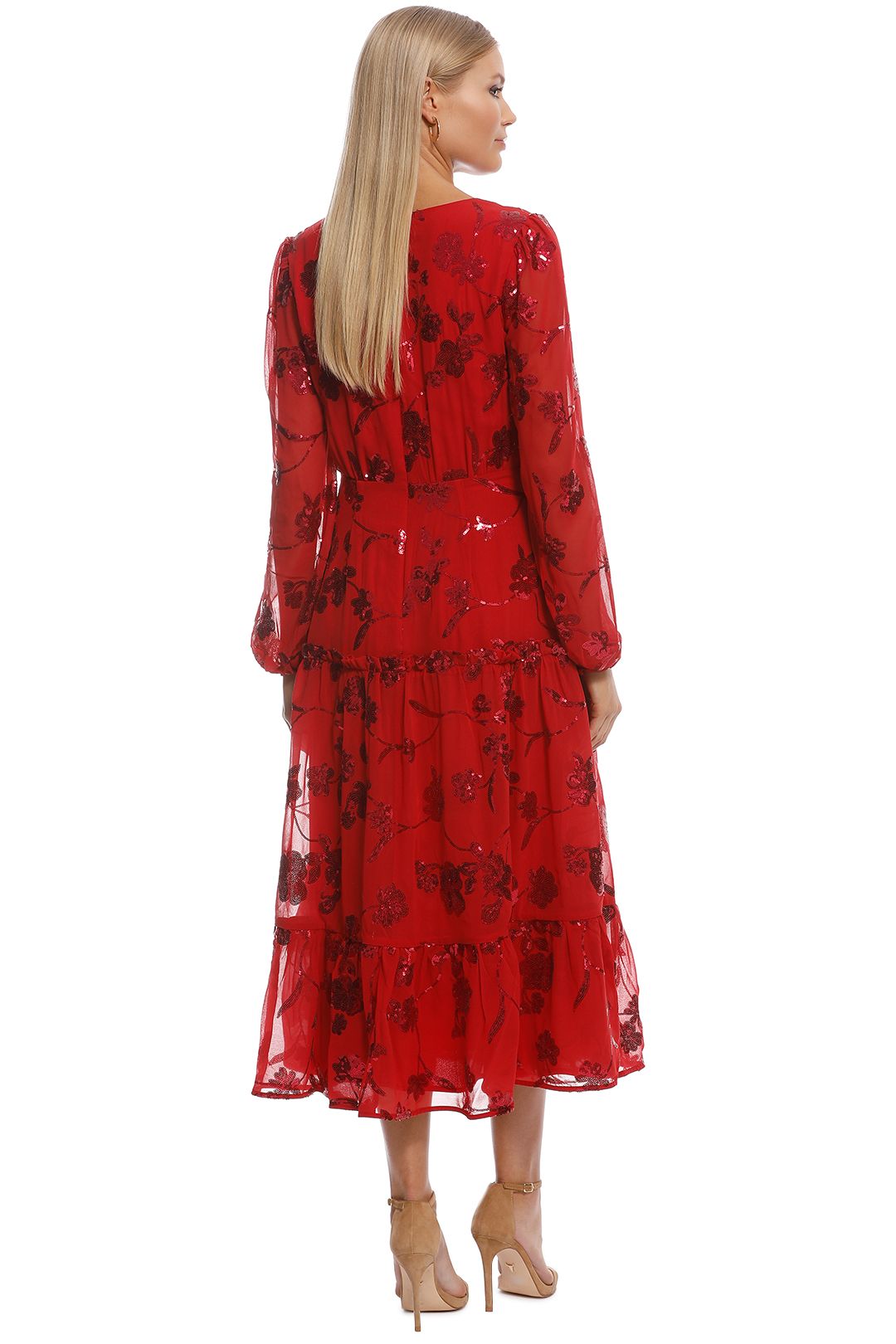 Talulah - Valiant Midi Dress - Red - Back