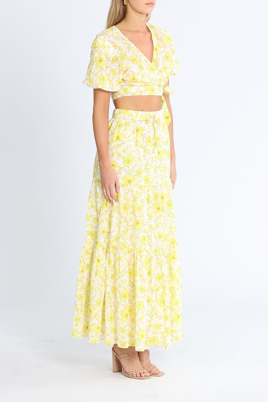 Jasmine Wrap Set - Golden Bloom Print ( Pants Only)