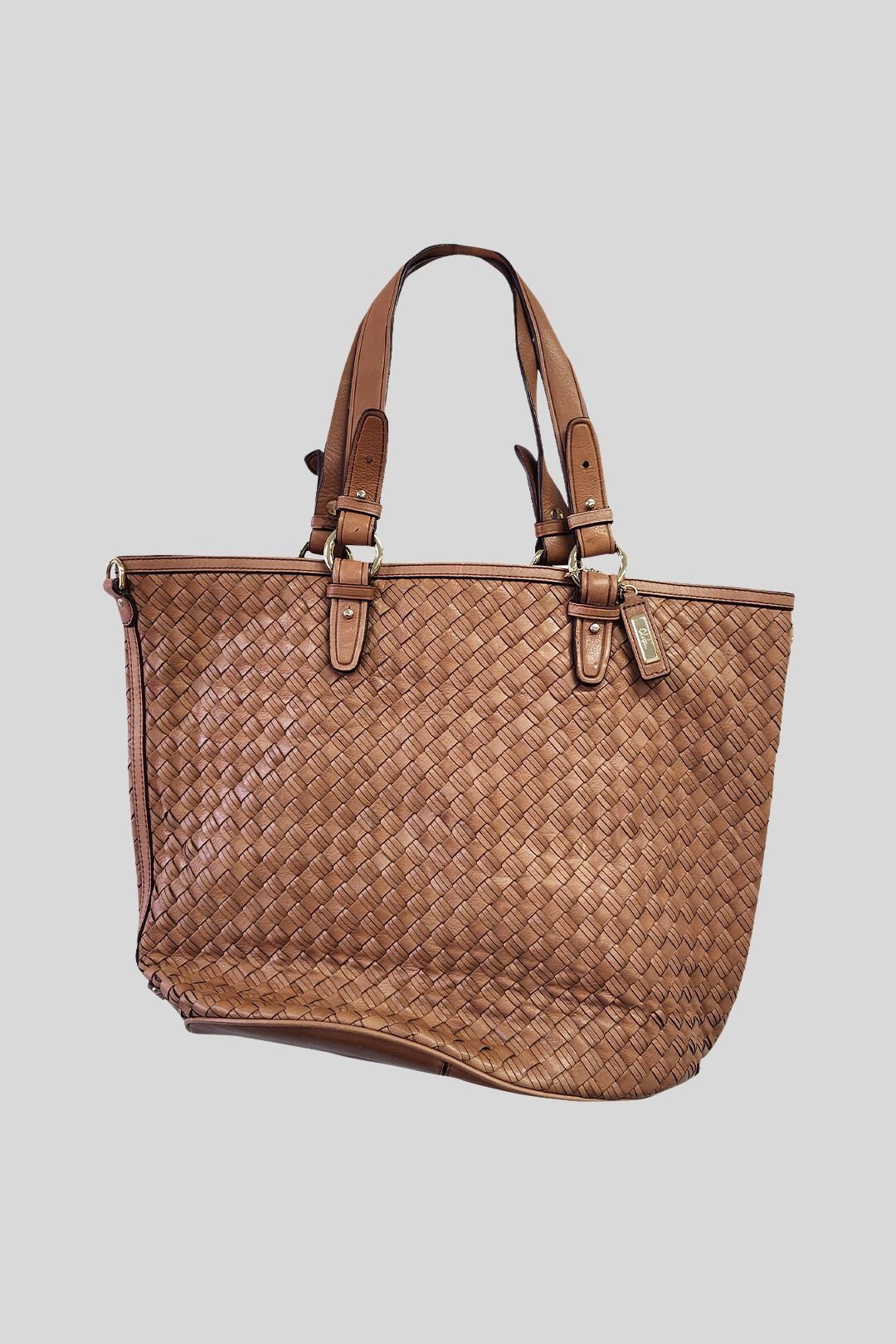 Cole Haan Tan Woven Tote Leather Bag
