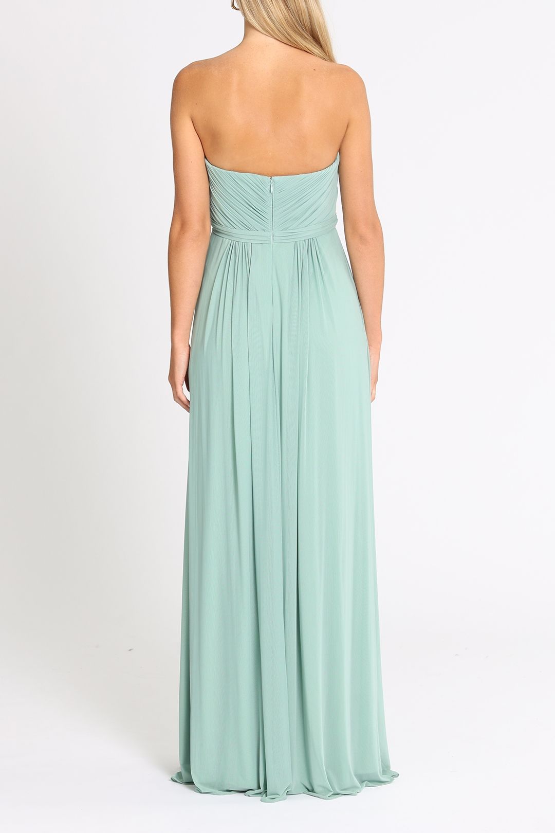 Tania Olsen Strapless Gown Mint Back Zip