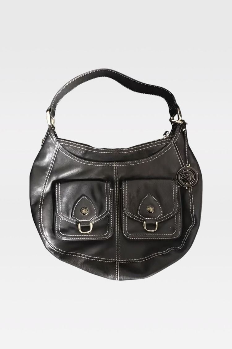 Ted Baker Leather Hobo Style Bag in Black