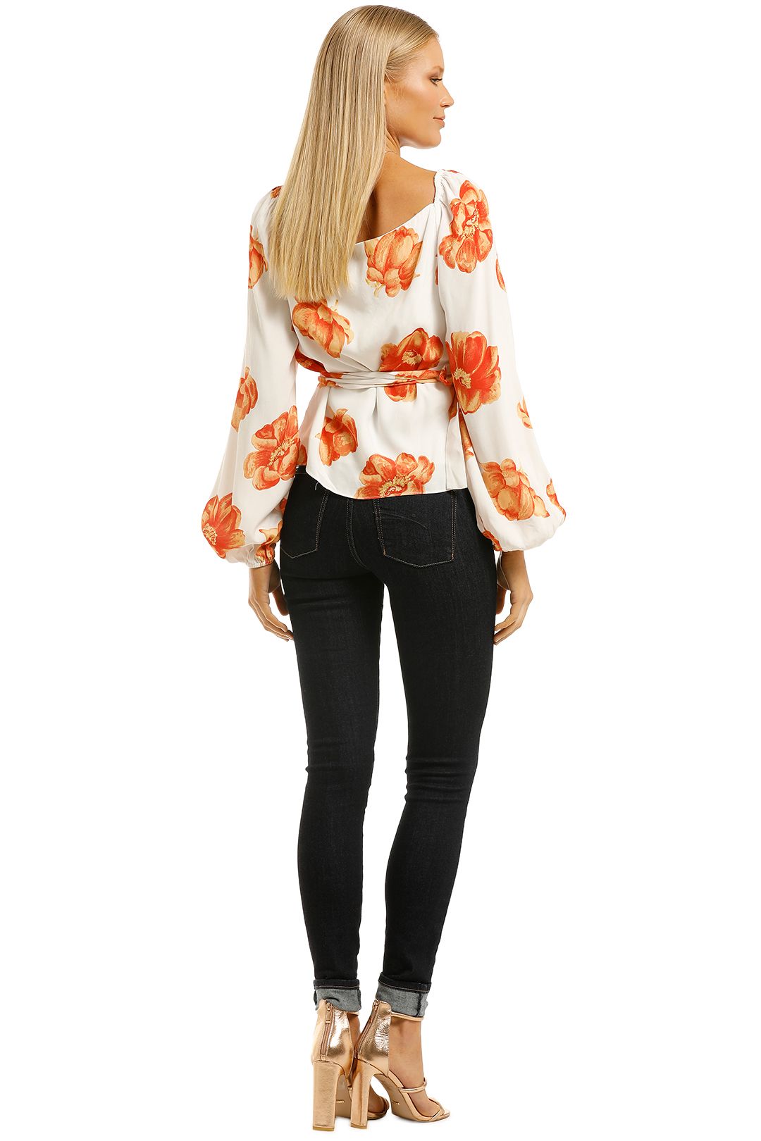 Frenchie Top in Fallen Flowers by The East Order for Rent | GlamCorner