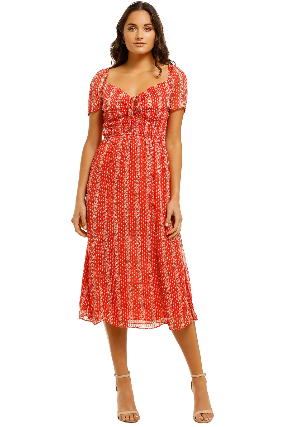 Riviera Midi Dress in Watermelon by Pasduchas for Hire GlamCorner