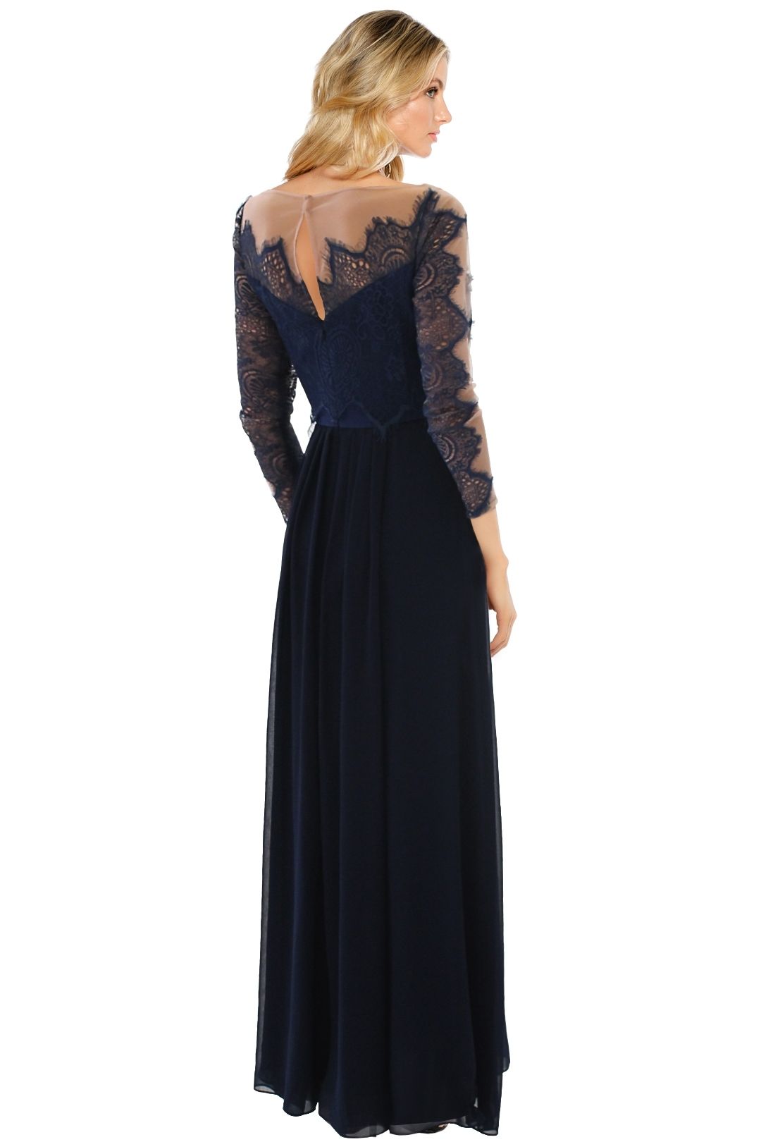 The Dress Shoppe - Gone With The Edge Gown - Navy - Back