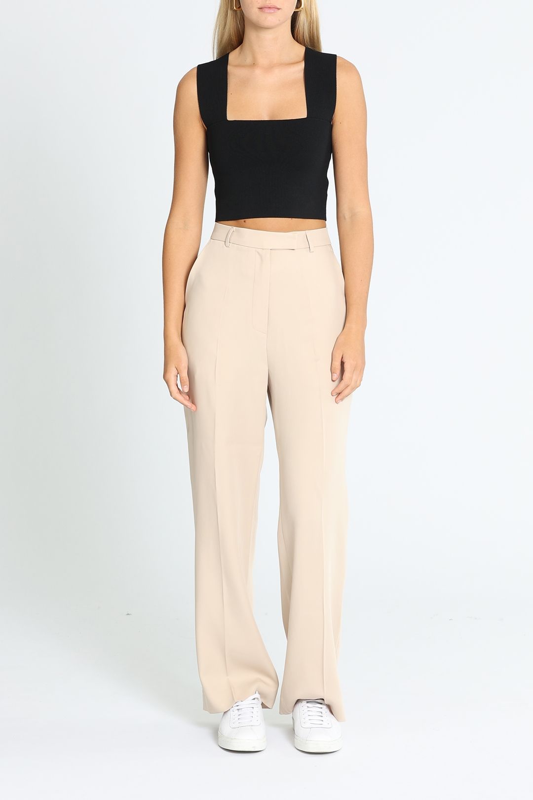 The Frankie Shop Isla Tailored Trousers Beige