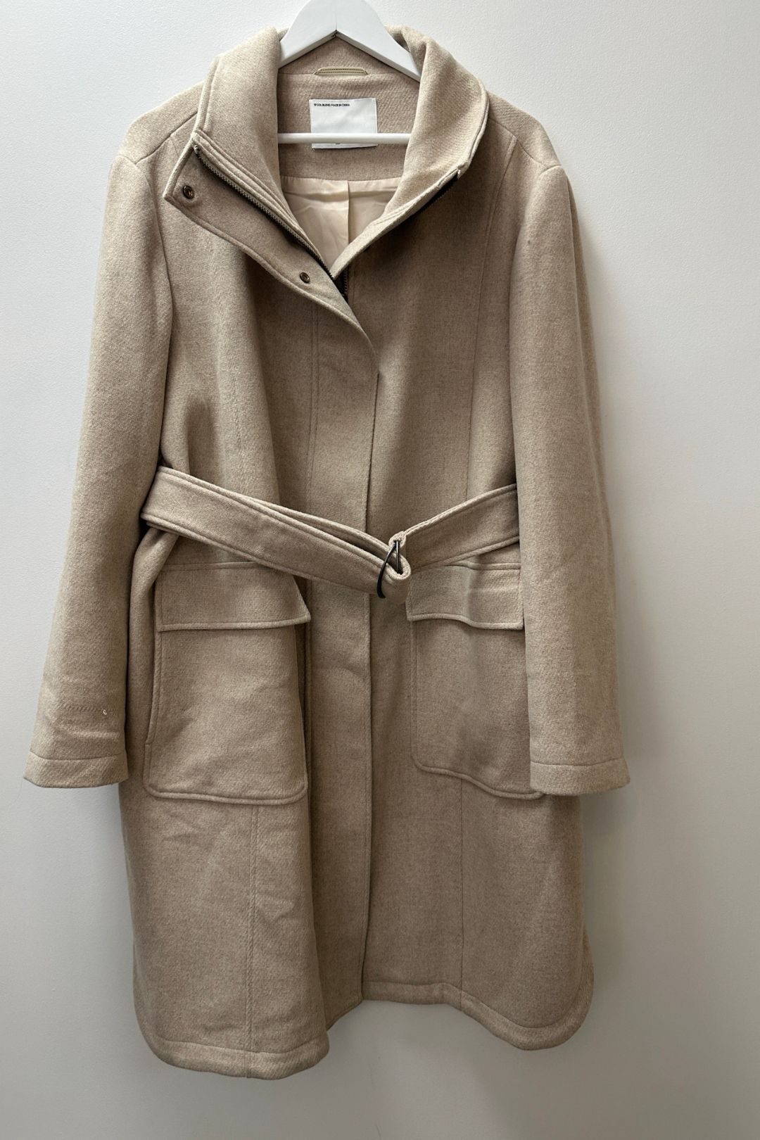 Commonry The Wool Twill Utility Coat in Beige
