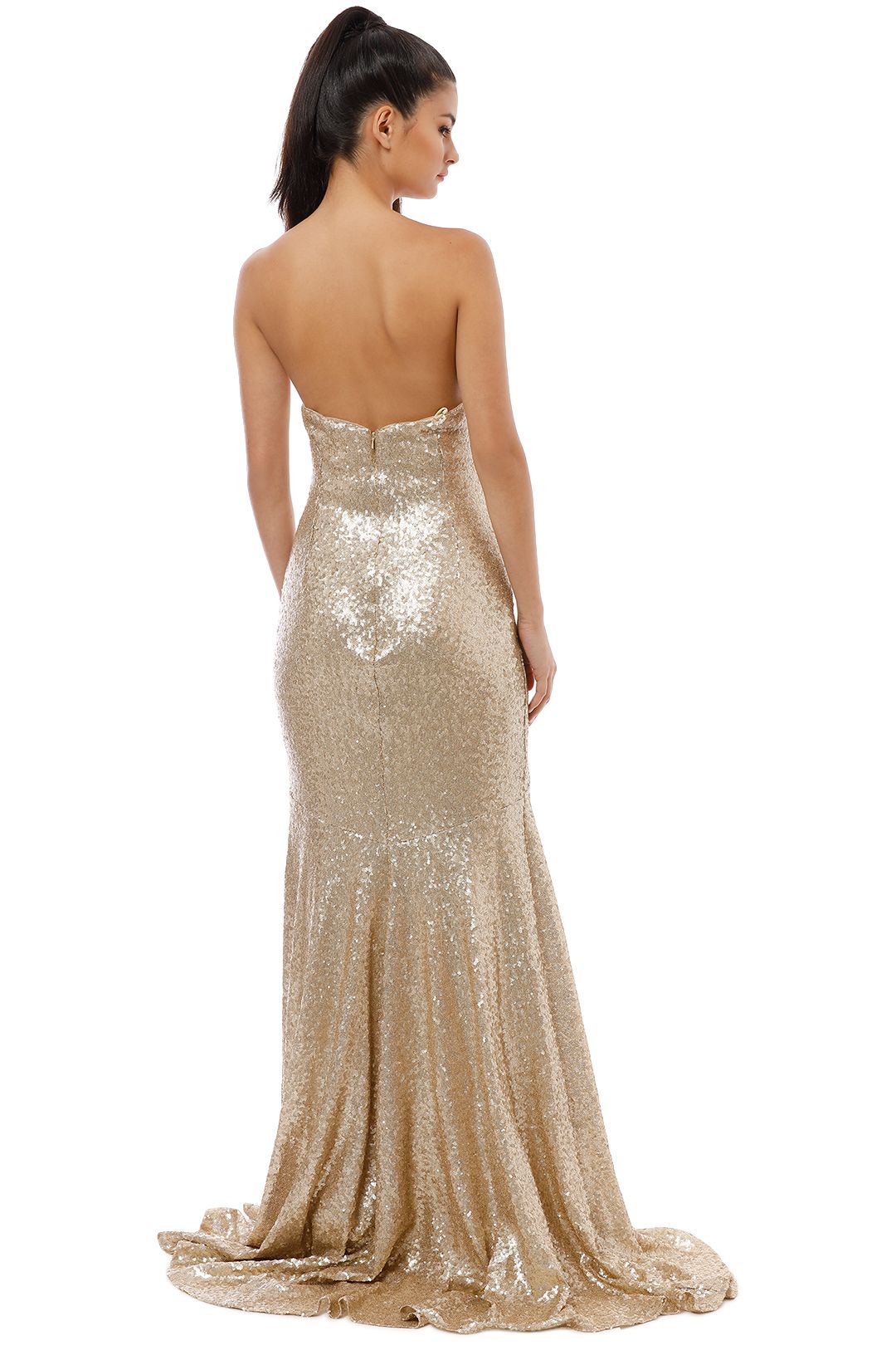 matt gold gown