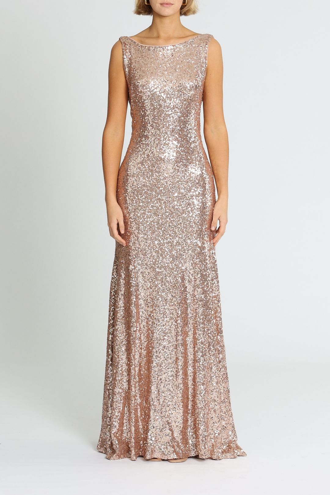 Theia Gemma Gown Rose Gold