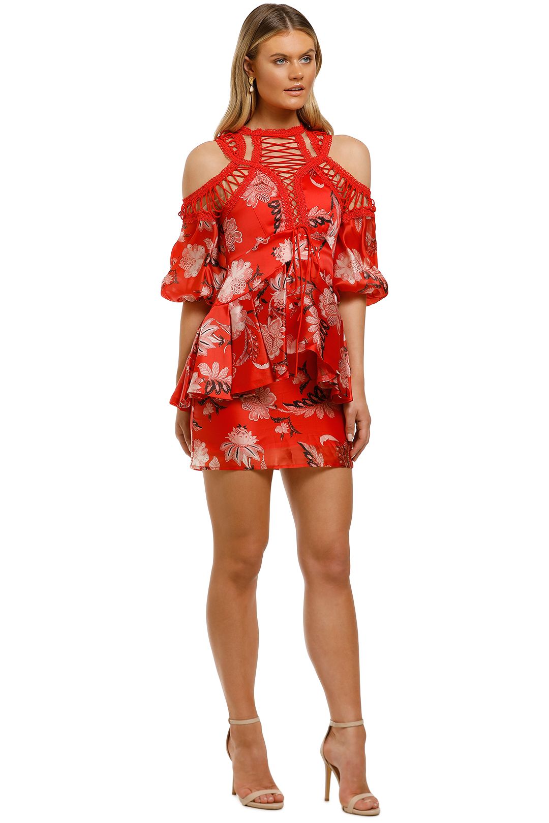 thurley red lace dress