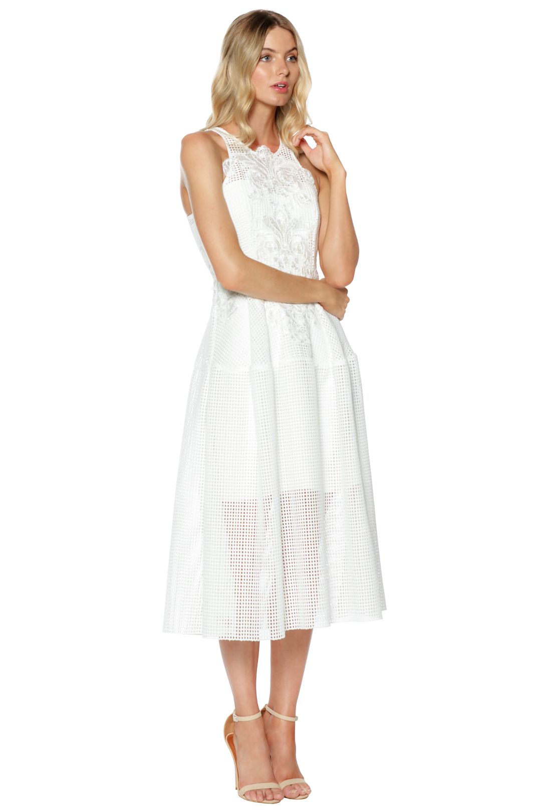 Thurley - Bianca Embroidered Dress - White - Side