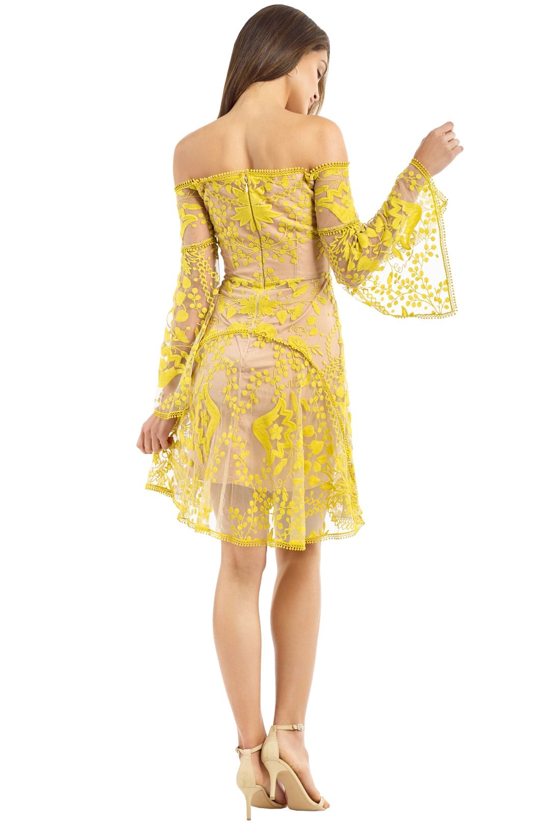 Thurley - Marigold Mini Dress - Yellow - Back