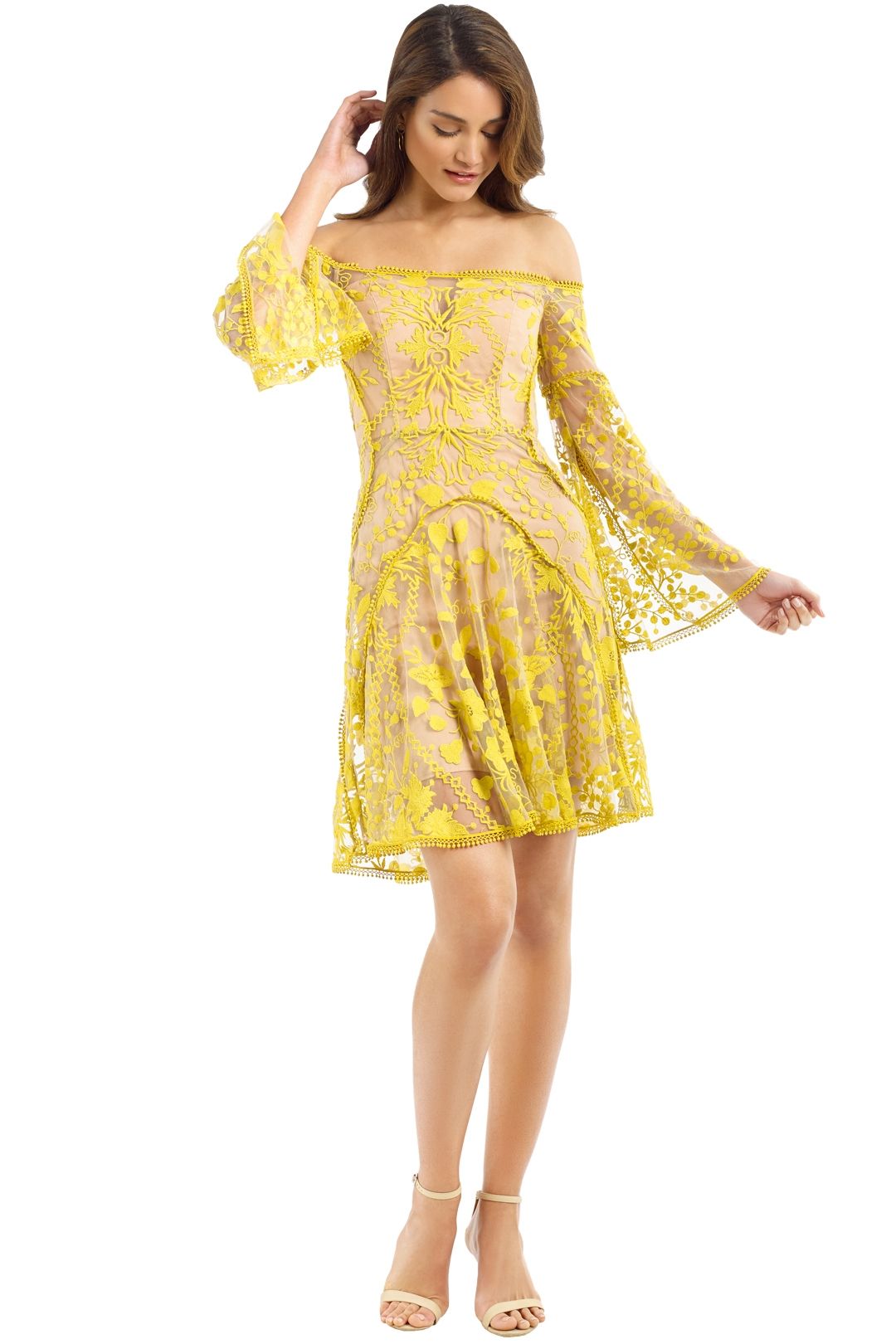Thurley - Marigold Mini Dress - Yellow - Front