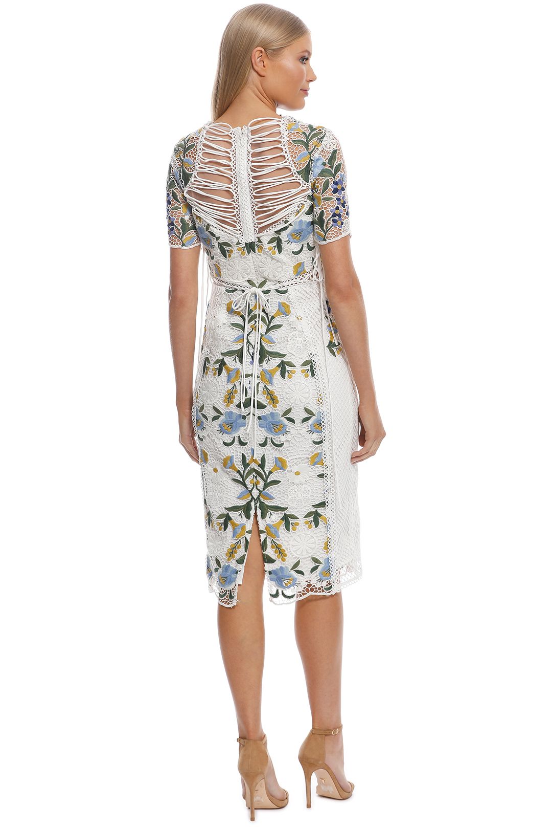 thurley vasette lace midi dress