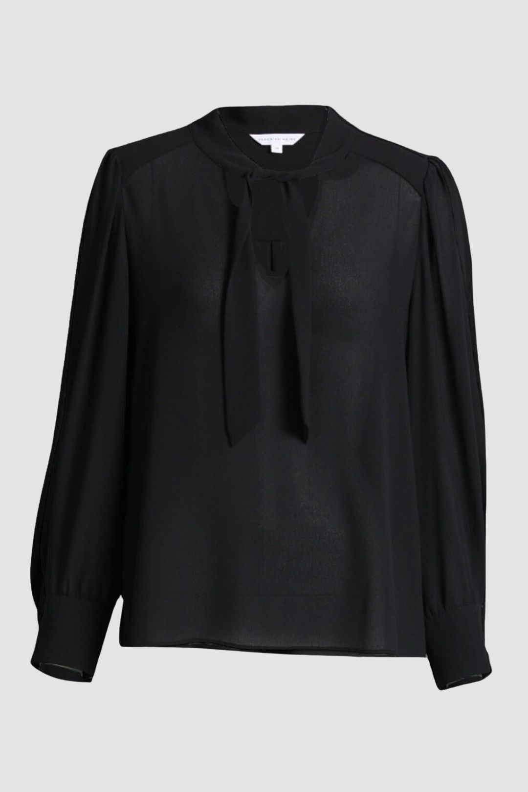 Veronika Maine - Tie Long Sleeve Blouse in Black