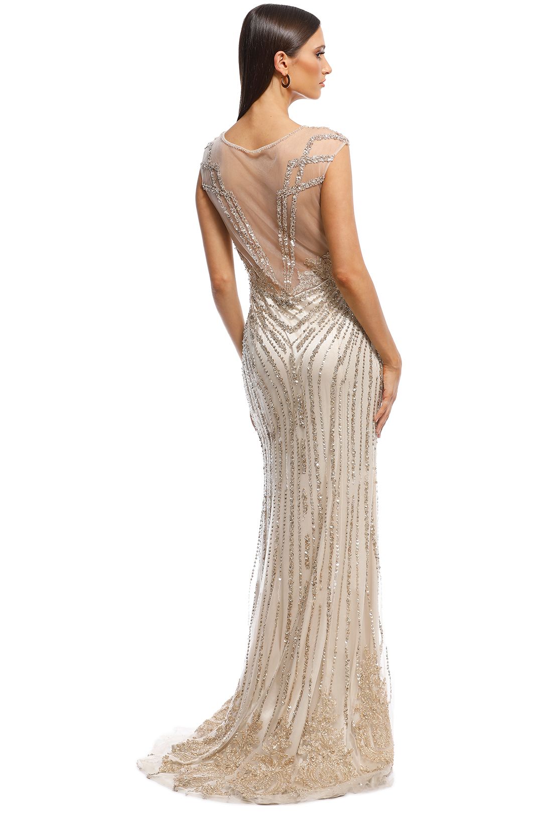 Tinaholy - Angelina Sequin Gown - Gold - Back