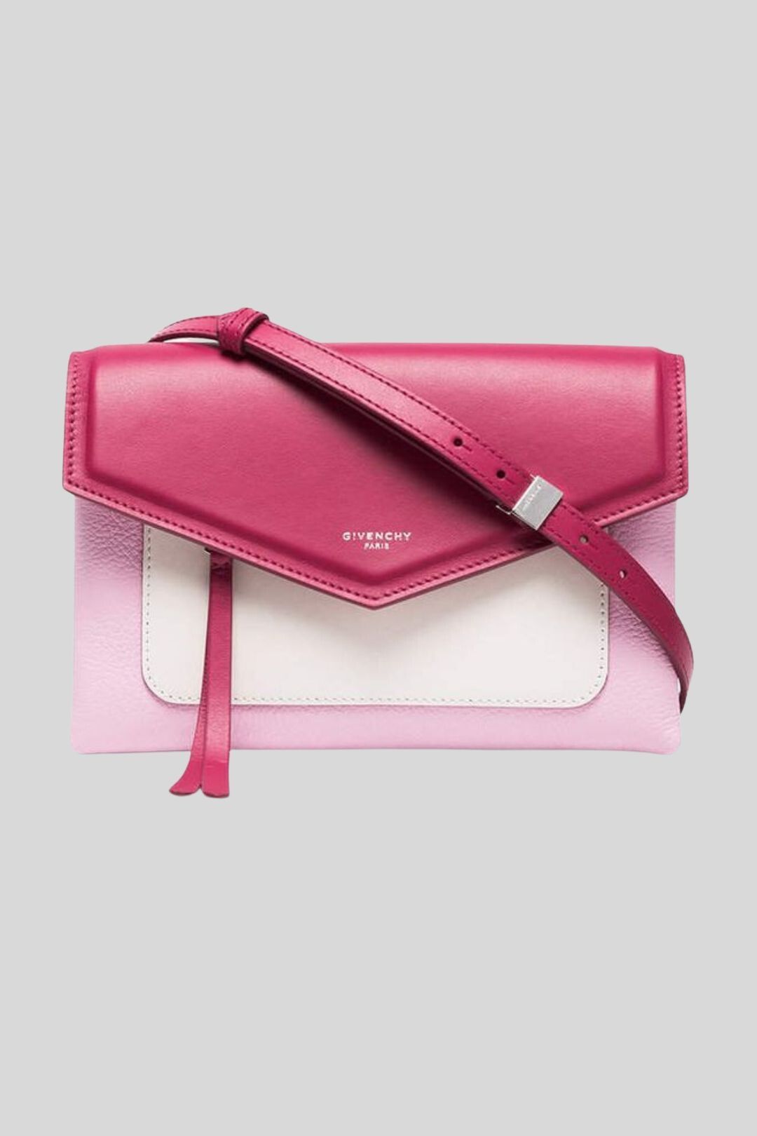 Tonal Pink and White Leather Duetto Cross-body Bag
