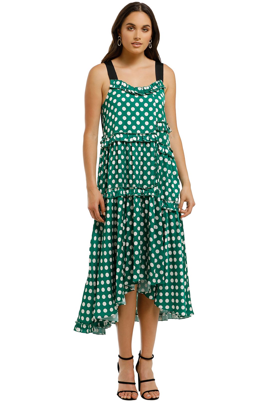 Trelise-Cooper-Pleat-Wave-Dress-Green-Front