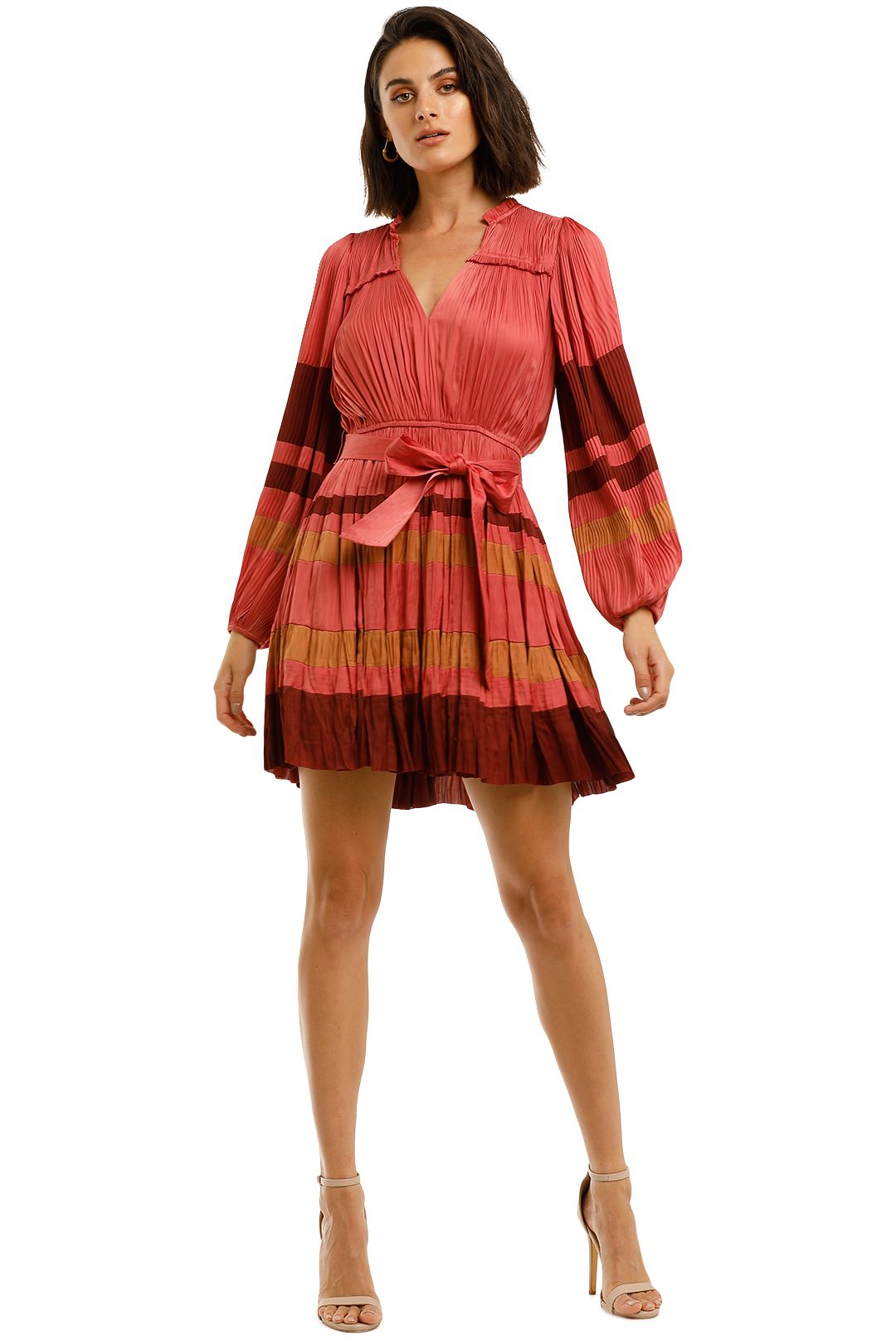 Ulla-Johnson-Alia-LS-Short-Dress-Cerise-Front