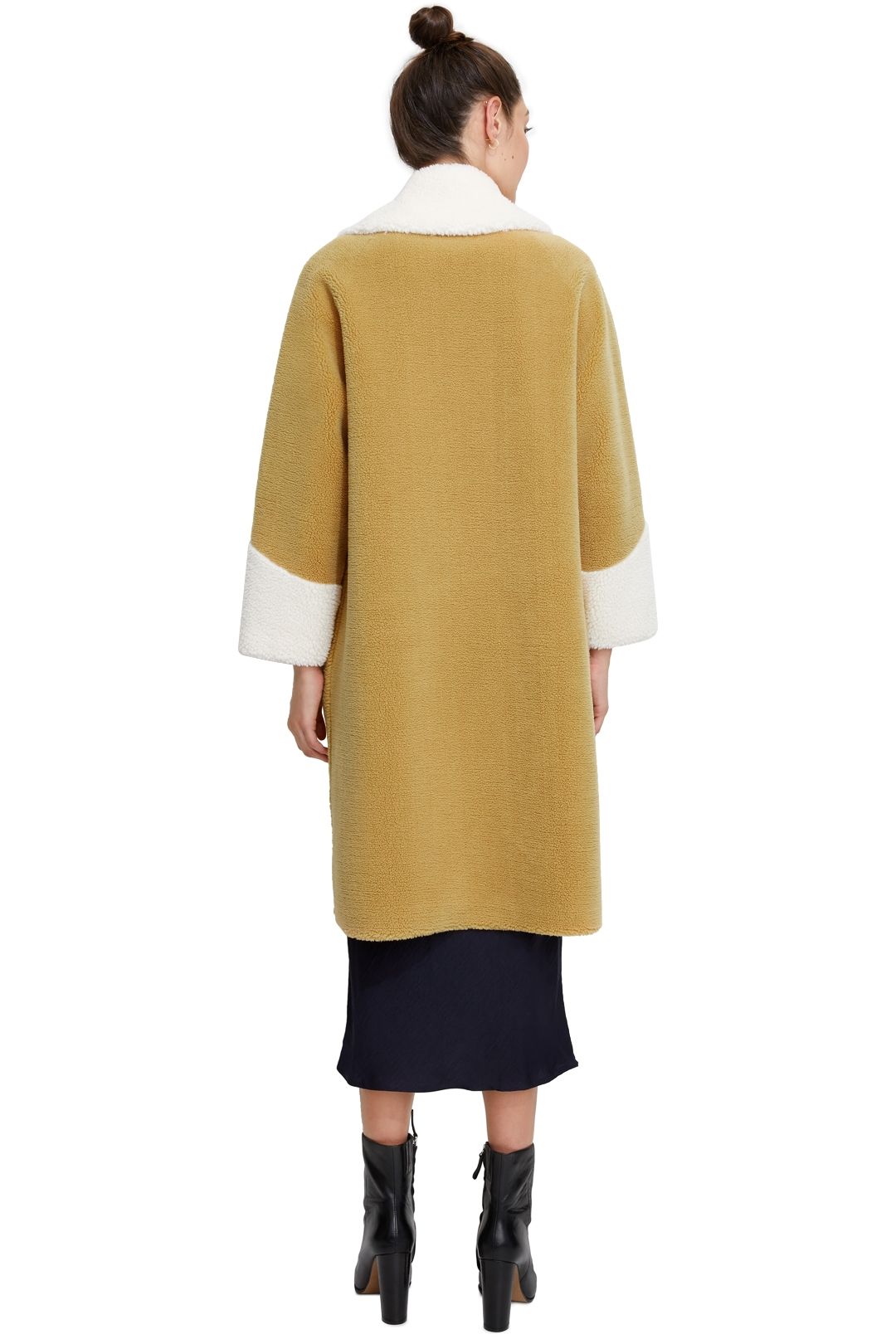 Unreal Fur Furever Chic Coat Mustard Relaxed Fit