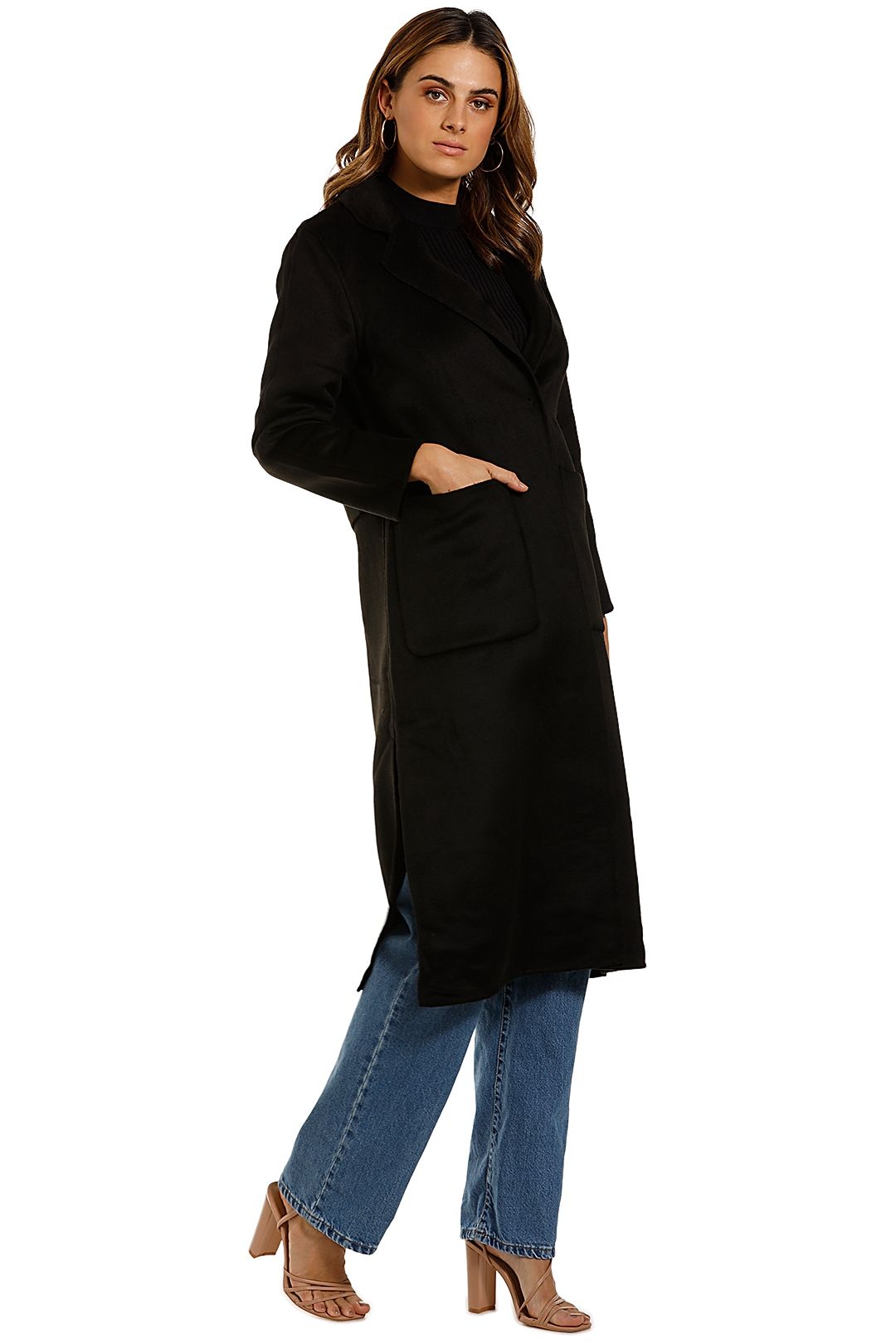Unreal Fur Loving Coat pockets Black