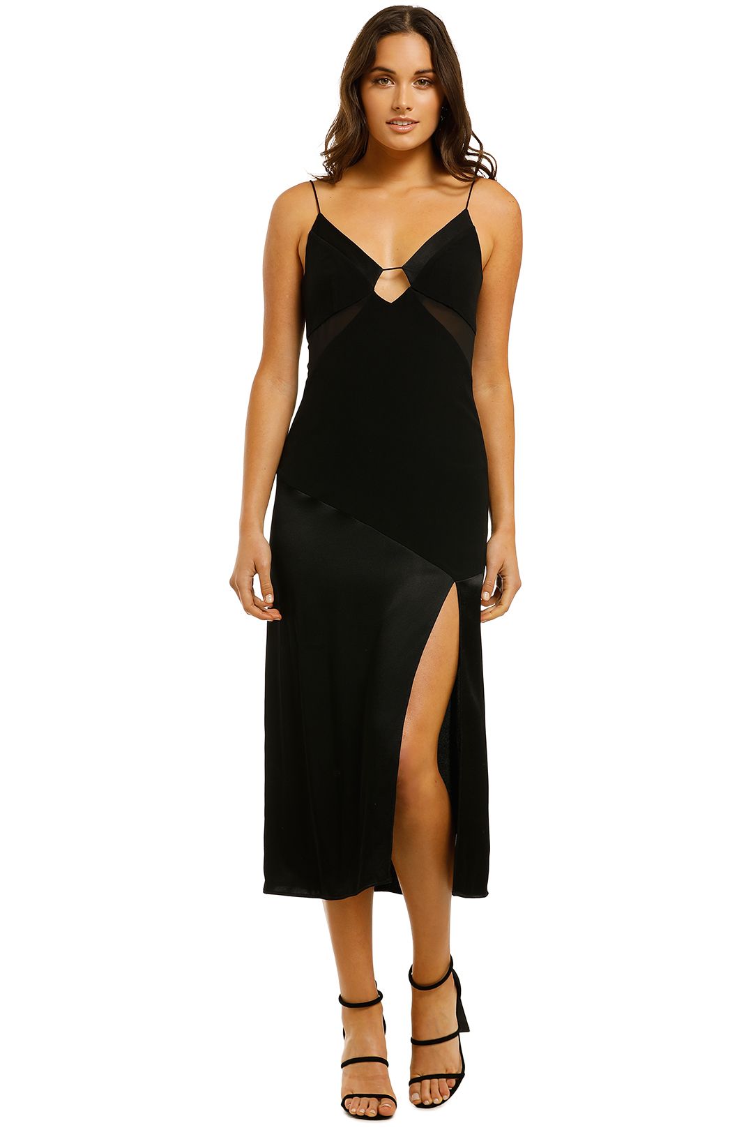BIANCA AND BRIDGETT PEONY MIDI DRESS - BLACK