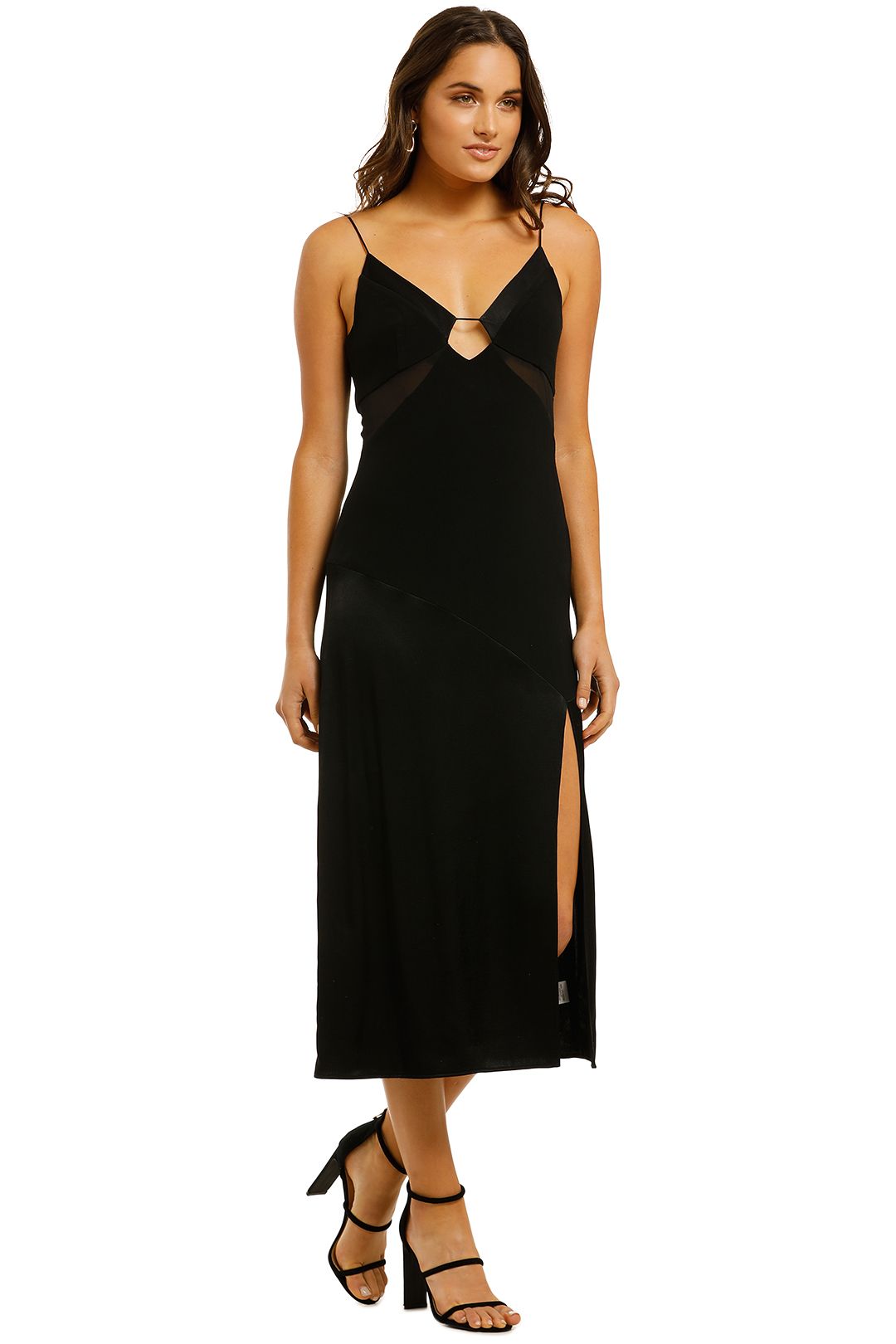 Palm Beach Midi Dress in Black by Vestire for Rent | GlamCorner