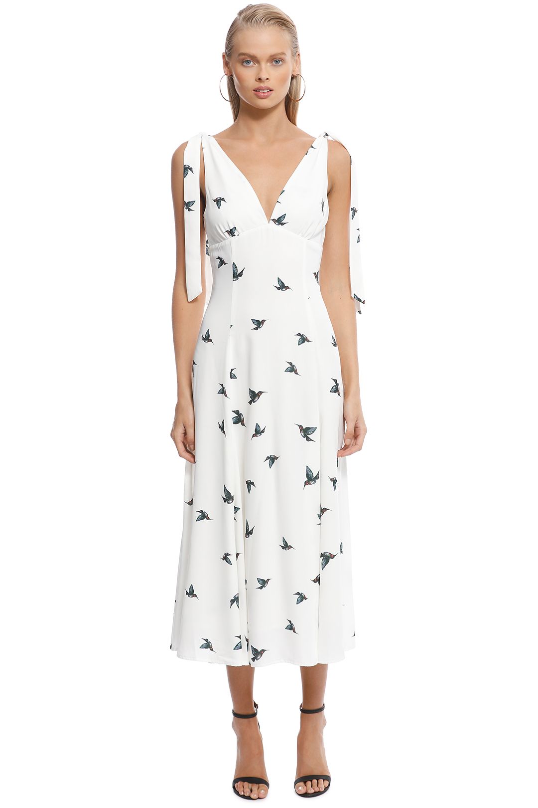 Vestire - Zilara Midi Dress - White Print - Front