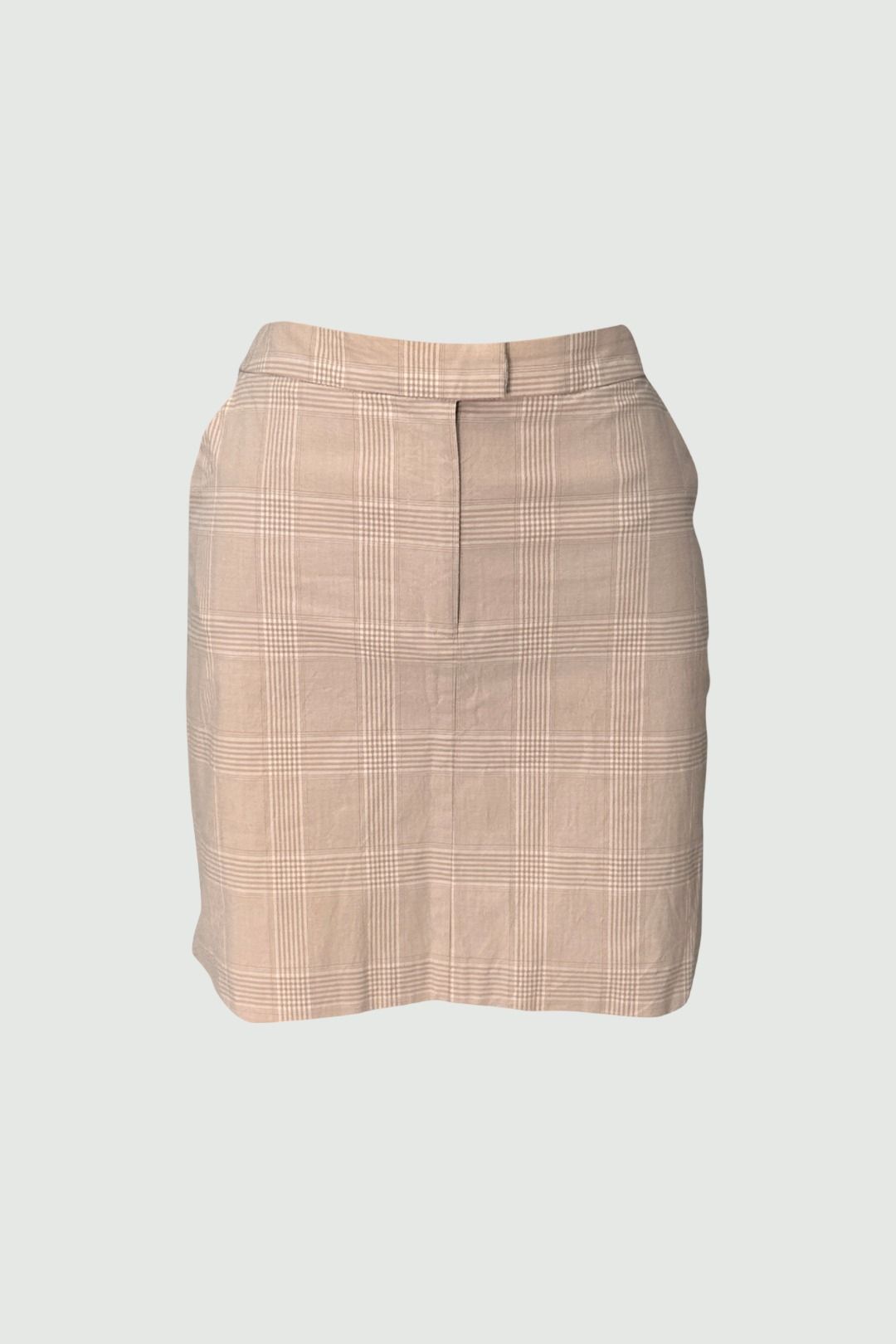 Viktoria and Woods Hierarchy Checked Mini Skirt in Nude