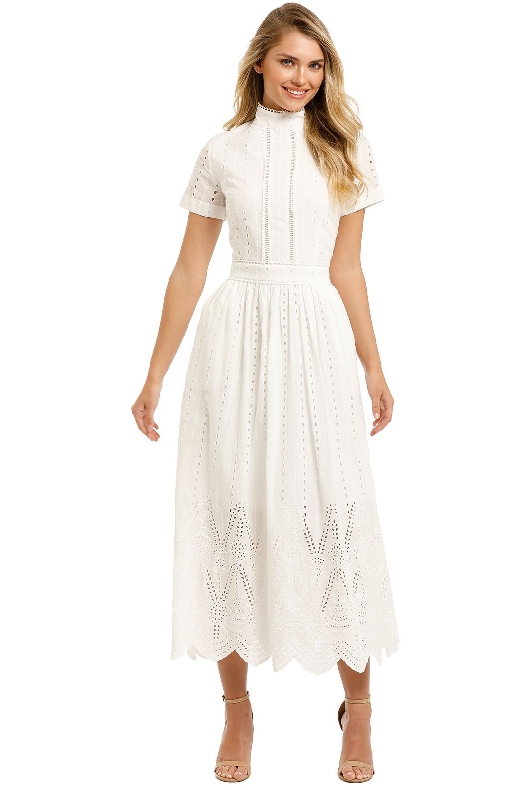 Lola High Neck Dress in White by We Are Kindred for Hire ...