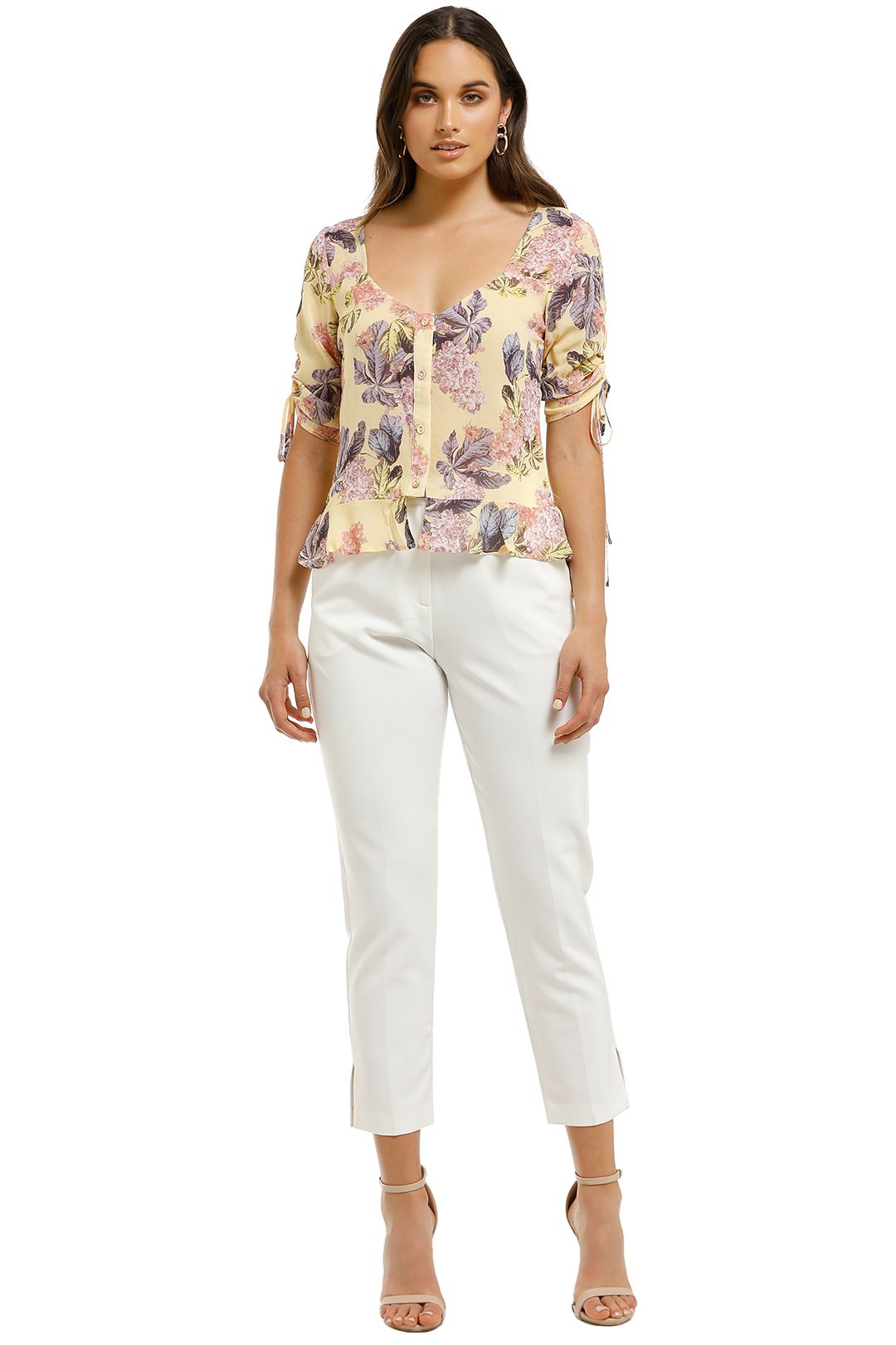 Image of We Are Kindred - Stevie Sweetheart Blouse - Lemon Blossoms
