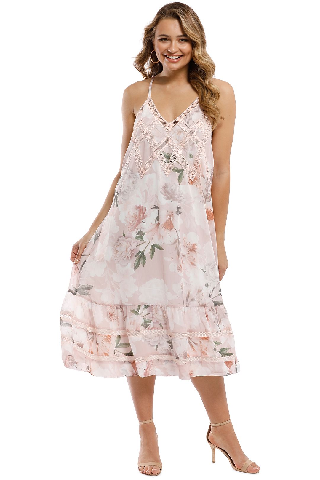 We Are Kindred - Magnolia Midi Dress - Blush Tigerlily - Front