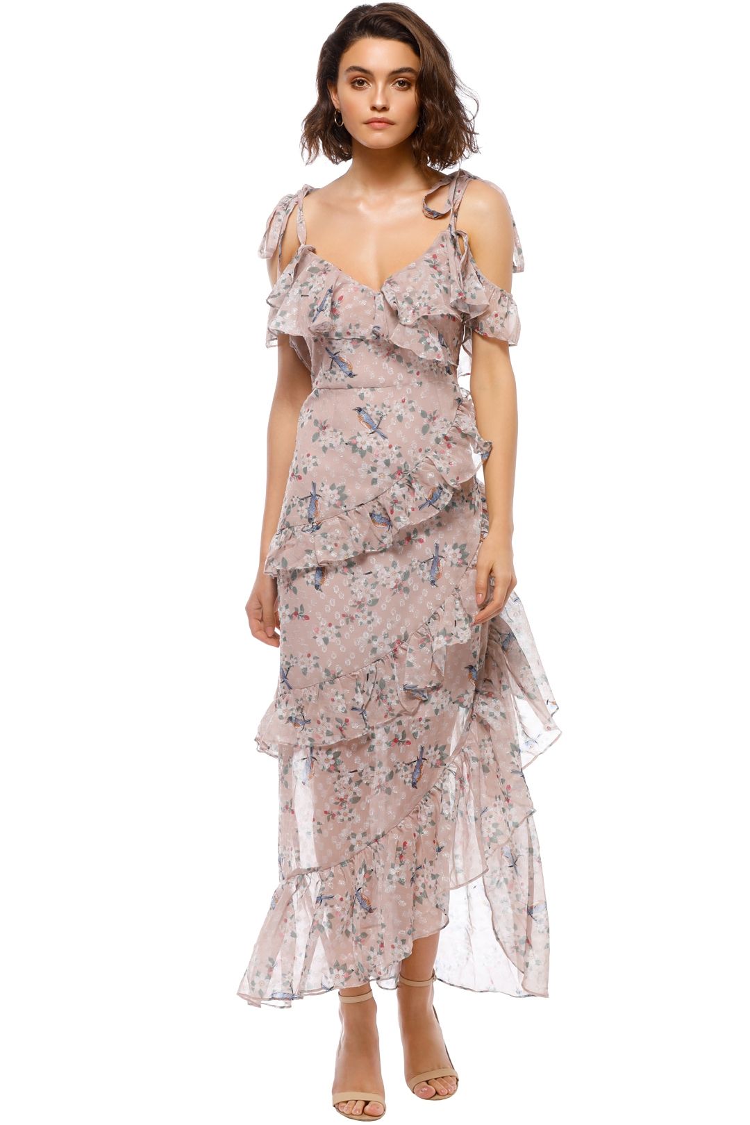 We Are Kindred - Pippa Ruffle Maxi Dress - Pastel Pink - Front