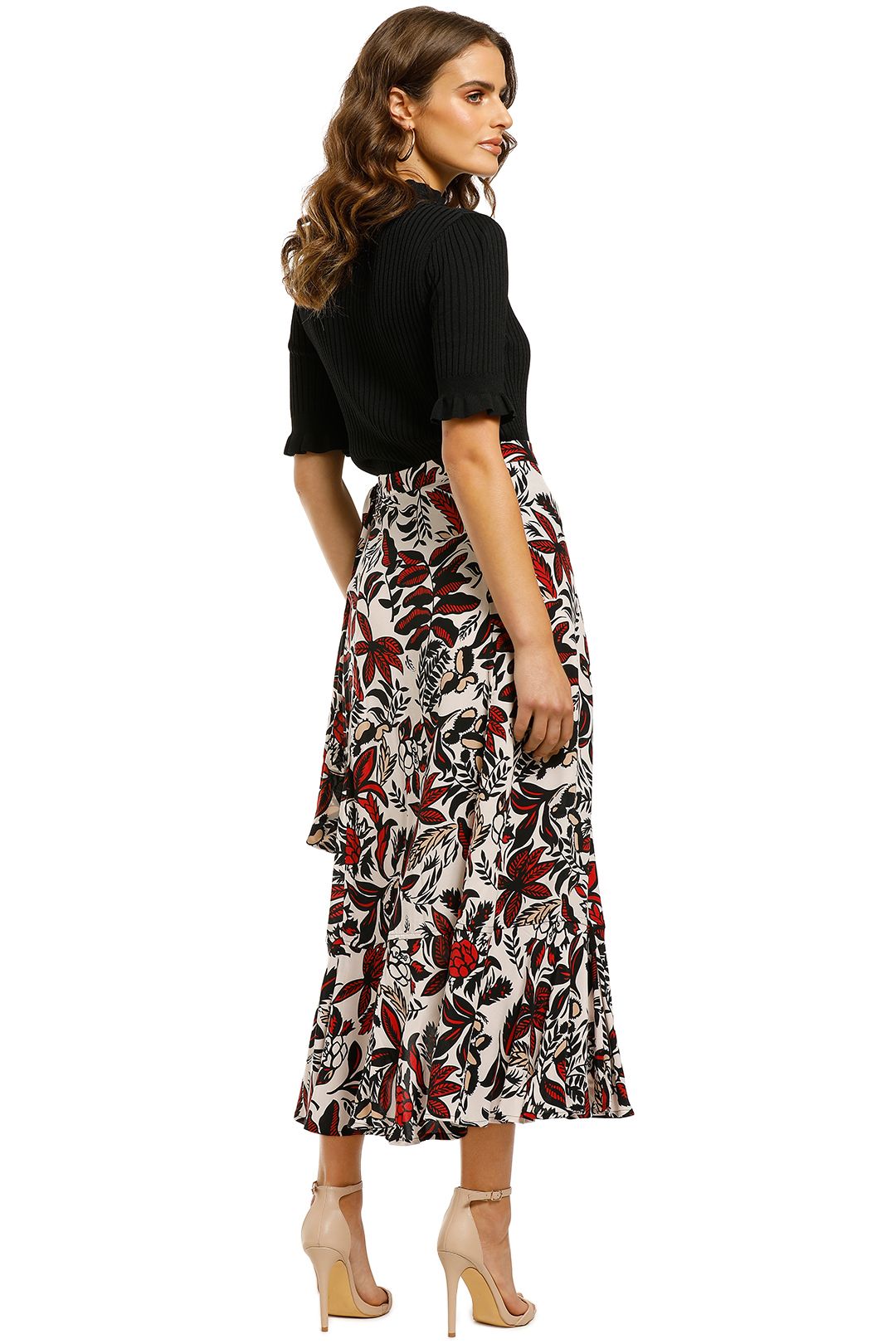 Assorted Leaves Wrap Skirt in Multi by Whistles for Rent GlamCorner
