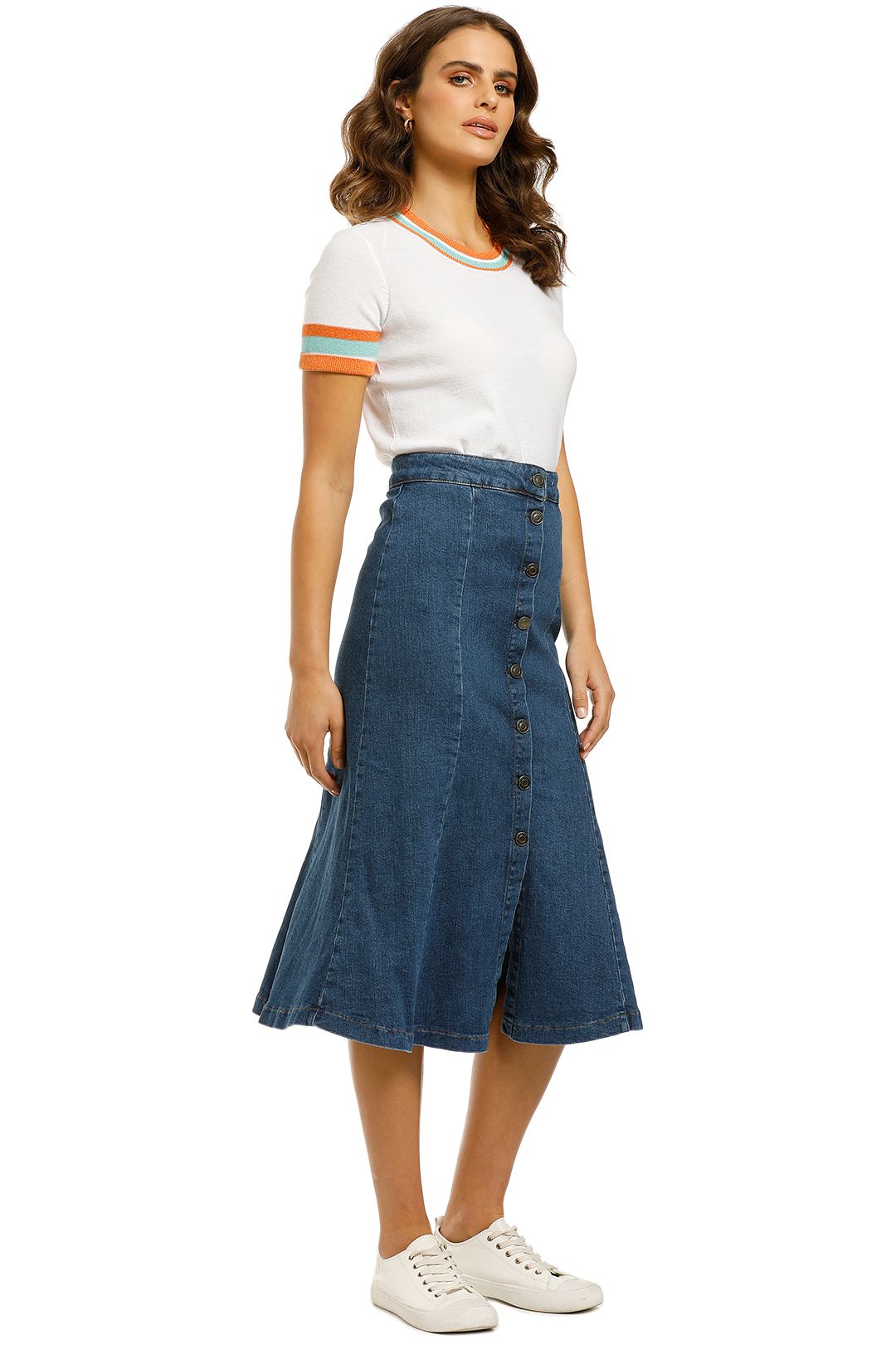 Denim Button Through Skirt by Whistles for Rent GlamCorner