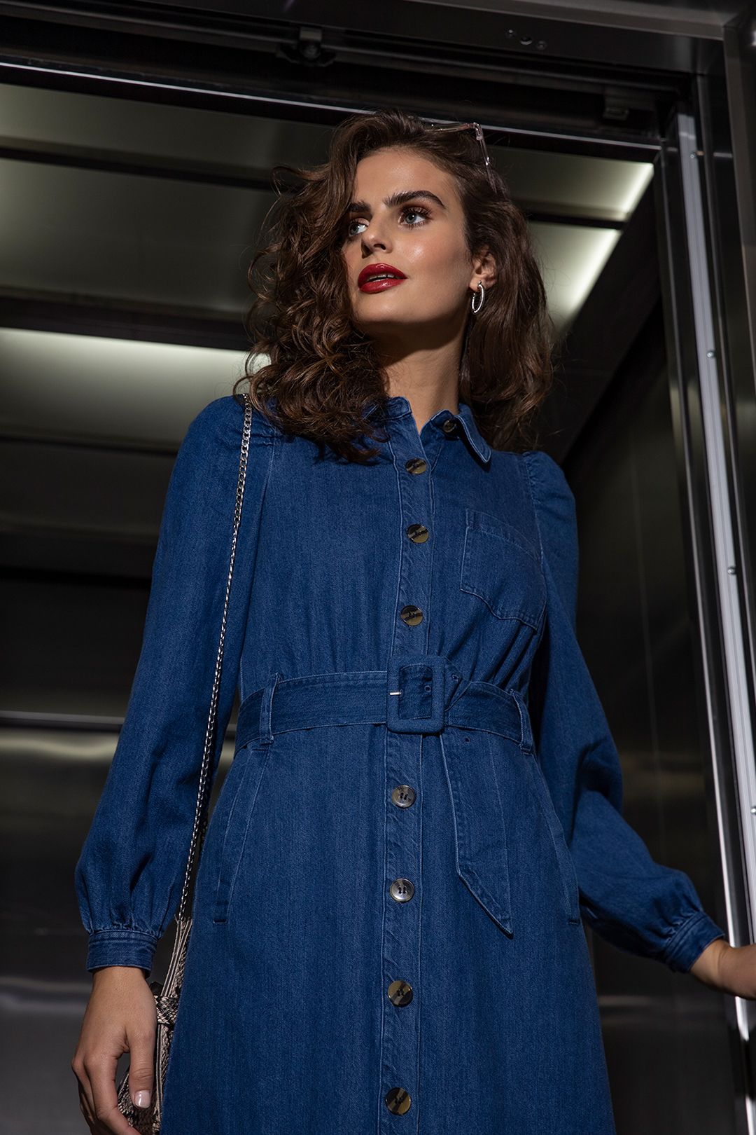 whistles blue shirt dress