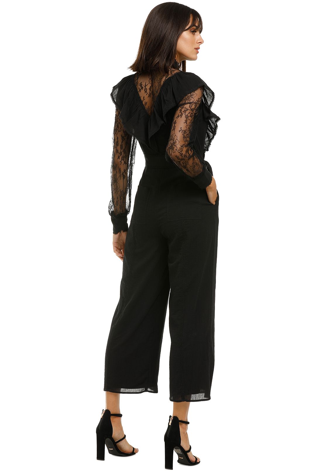 Mixed Lace Frill Jumpsuit by Whistles for Hire GlamCorner