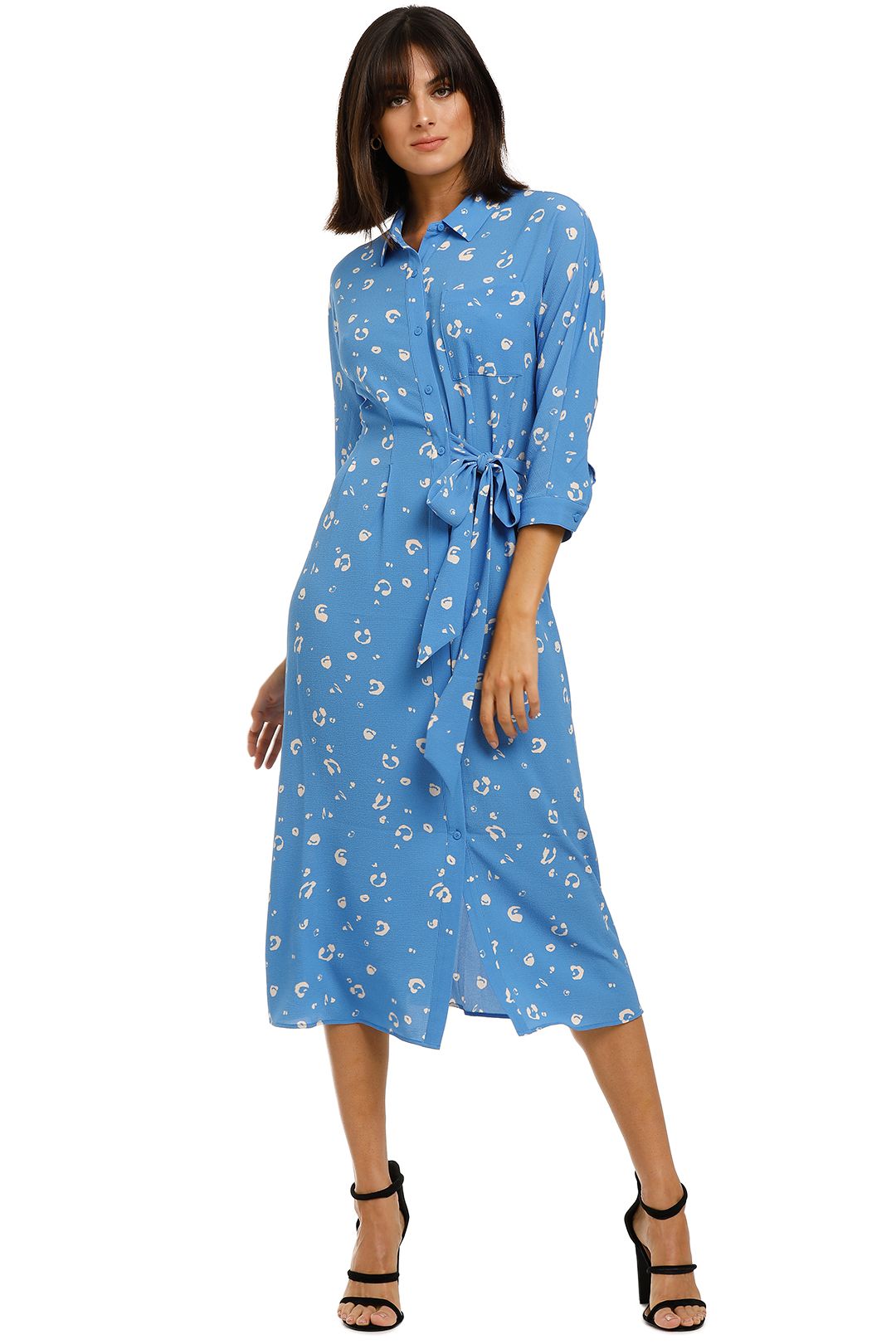 Whistles-Watercolour-Animal-Dress-Blue-Multi-Front