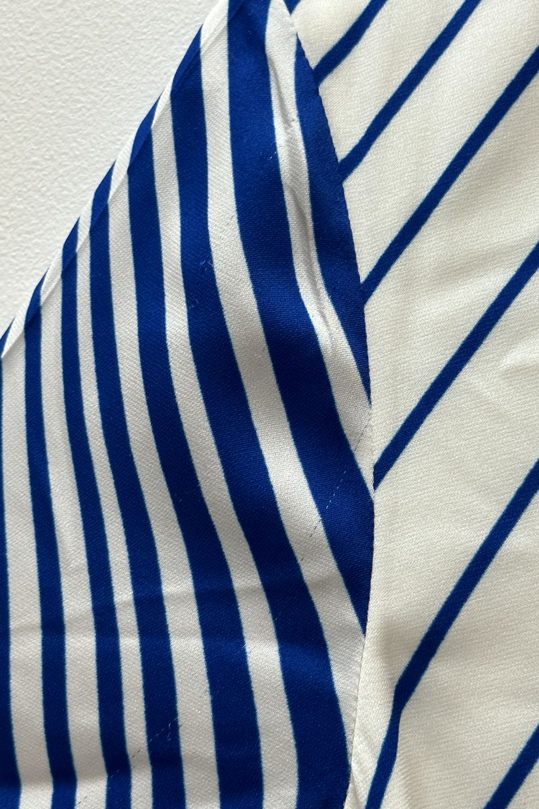 Hugo Boss White and Blue Asymmetric-hem Dress 